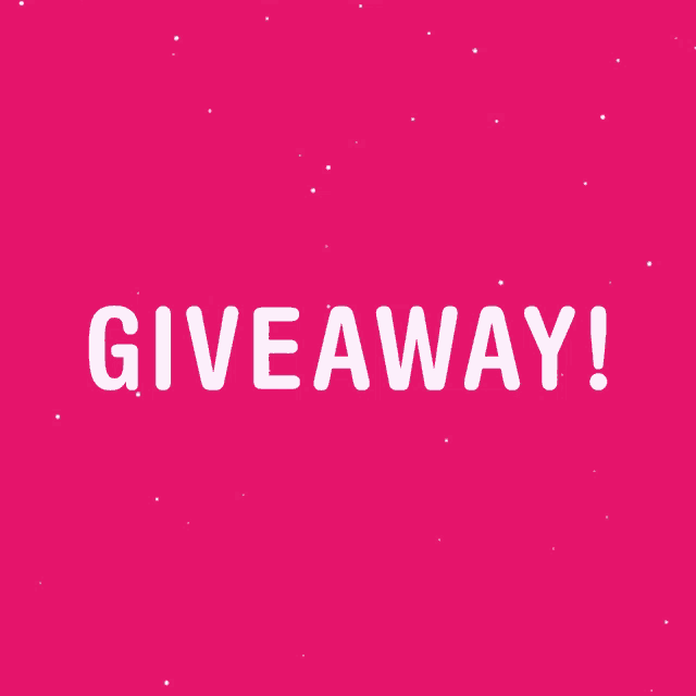 a pink background with the words giveaway in white