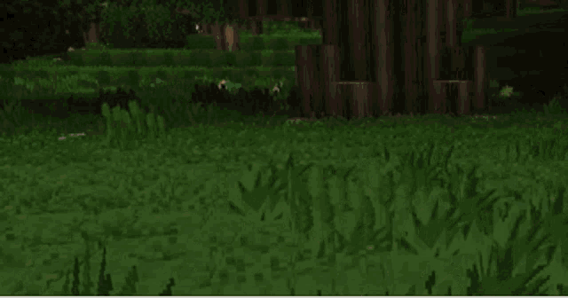 a minecraft character with a sword is running through the grass