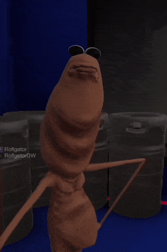 a cartoon character with the name badinky on the bottom