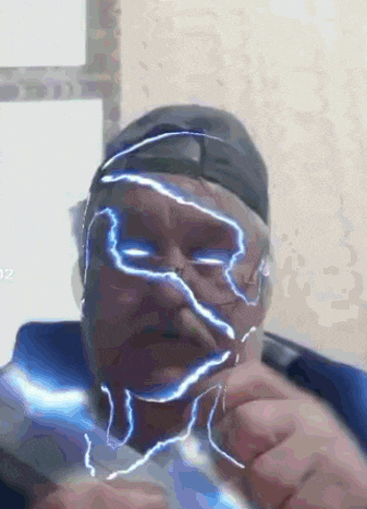 a man with a lightning bolt on his face