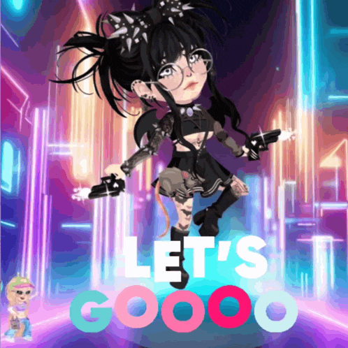 a poster with a girl and the words let 's goooo
