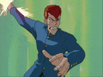 a cartoon of a man with red hair is holding a sword