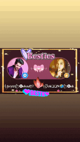 a picture of a man and a woman with the words besties at the top