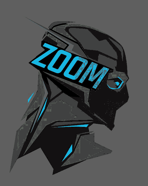 a silhouette of a person with the word zoom on their face