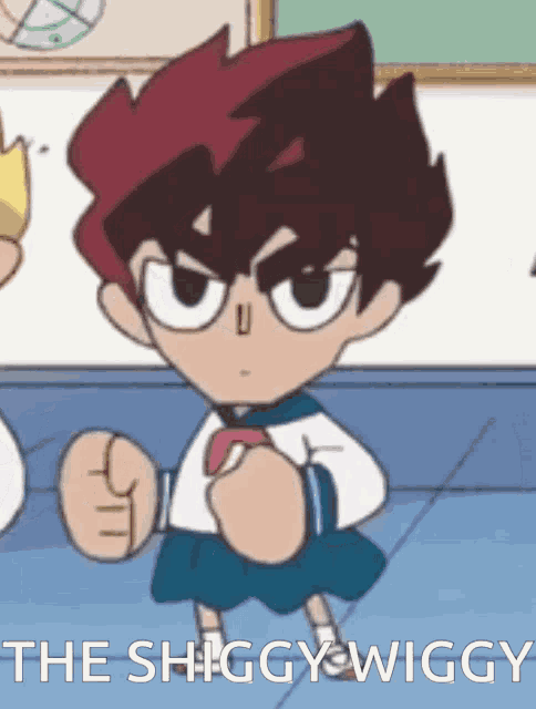 a cartoon character with the words the shiggy wiggy written below him