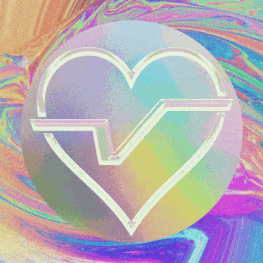 a colorful background with a heart with a staircase going through it