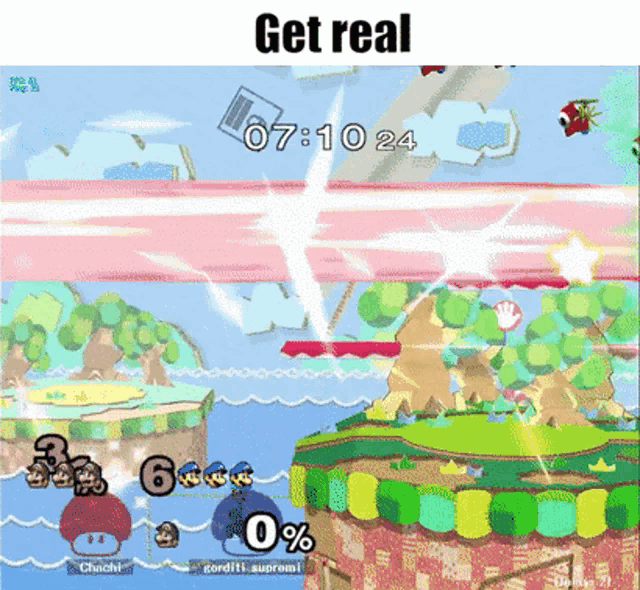 a screenshot of a video game with the words get real at the bottom