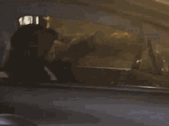 a couple is kissing in a car at night .