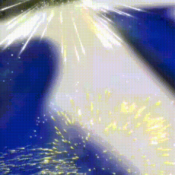 a cartoon illustration of a light coming out of the sky
