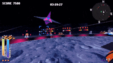 a video game screen shows a score of 7500 and a time of 03:19:27