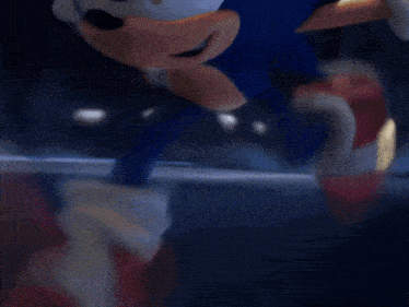 a close up of a sonic the hedgehog 's face