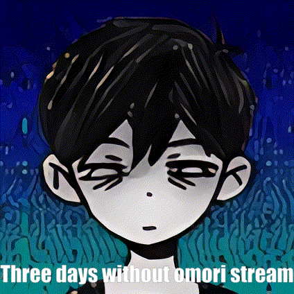 a cartoon of a boy with black hair and the words `` three days without omori stream '' on the bottom .