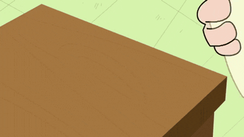 a cartoon hand is holding a piece of paper that has the letter f on it