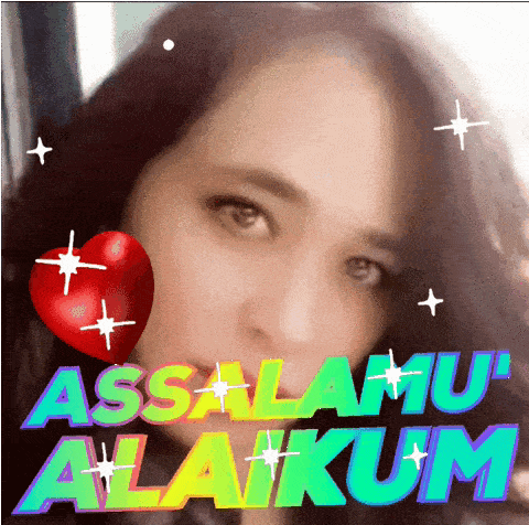 a woman with a heart and the words assalamu alaikum