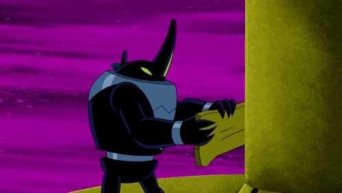 a cartoon character is holding a piece of wood