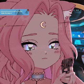 a cartoon character with a crescent moon on her forehead