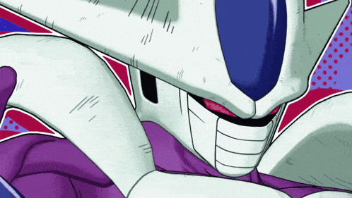 a close up of a cartoon character 's face with a red tongue
