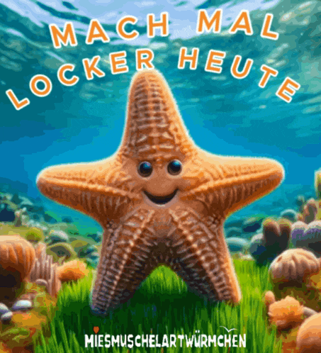 a starfish with a smile on its face is on the cover of a book called mach mal locker heute