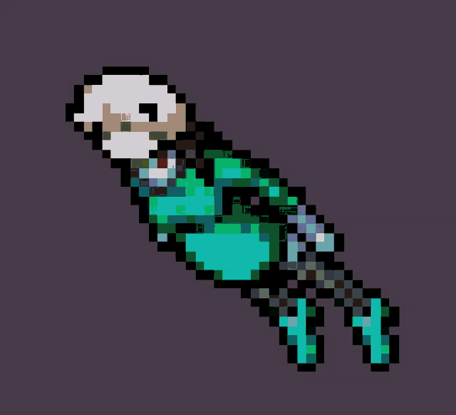 a pixel art of a hand with a skull on top of it
