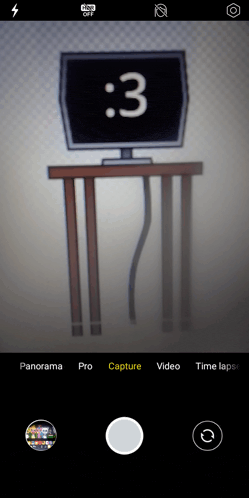 a screenshot of a camera app with the number 3 on the screen