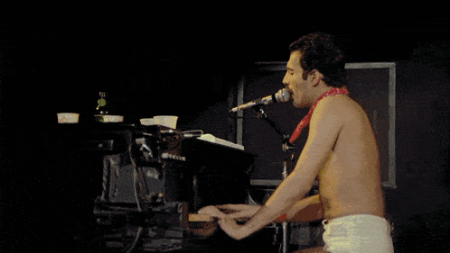 Freddie Mercury Piano GIF - Freddie Mercury Piano Rock Star GIFs