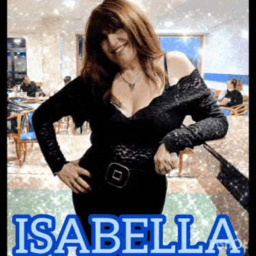 a picture of a woman with the name isabella written on it