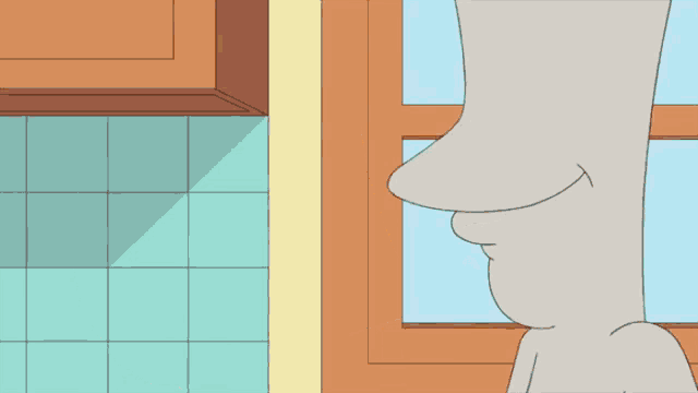 a cartoon character is wrapped in a towel and talking to another character