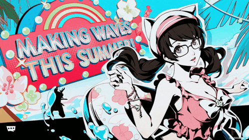 a sign that says making waves this summer with a girl