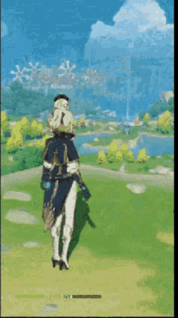 a person is running in a video game with the words switched to running on the screen .