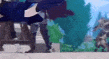 a blurry picture of a person sitting on a bench in a video game .