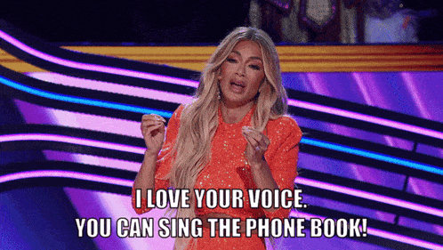 a woman says i love your voice and you can sing the phone book