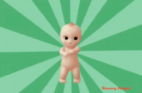 a green background with a pattern of baby dolls