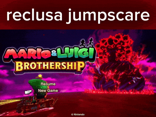 a screenshot of mario & luigi brothership with a resume button