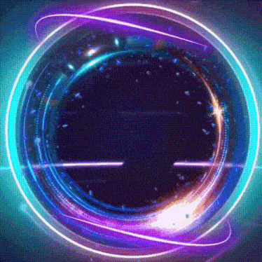 a blue and purple circle with a glowing center