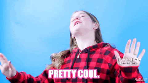 a girl in a red and black plaid hoodie says pretty cool