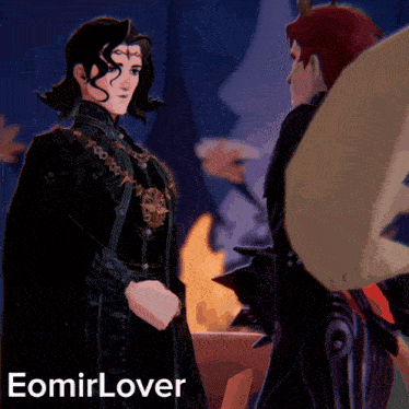 a cartoon drawing of a man and a woman with the name eomirlover on the bottom