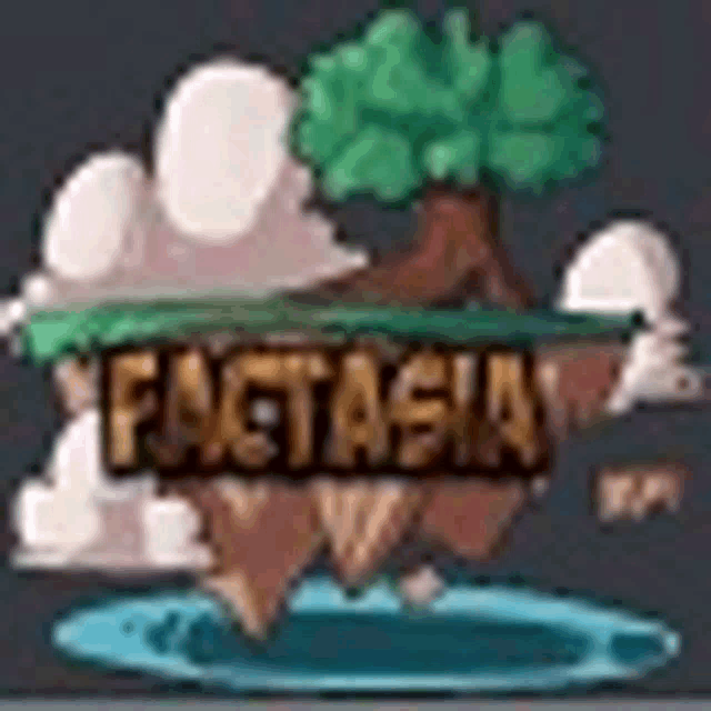 a cartoon illustration of a tree on top of a floating island .