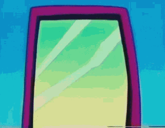 a cartoon of a mirror with a blue background