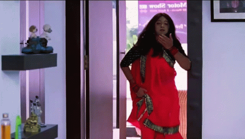 Paying Guests Man In Red Saree GIF - Paying Guests Man In Red Saree Hot Saree Men GIFs