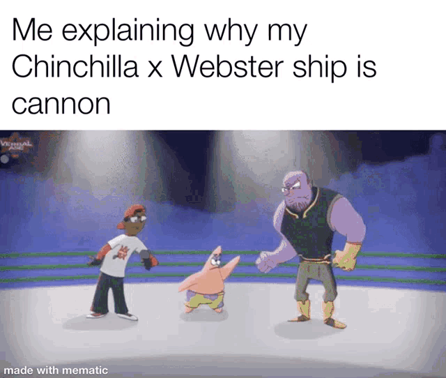 a meme explaining why chinchilla and webster ship is cannon