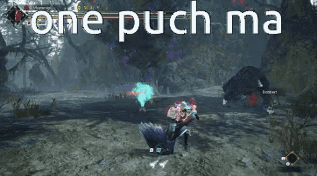 a screenshot of a video game with the words one push ma
