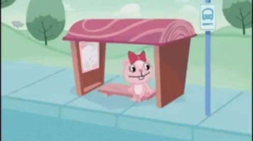 Waiting Happy Tree Friends GIF - Waiting Happy Tree Friends Bus Stop GIFs