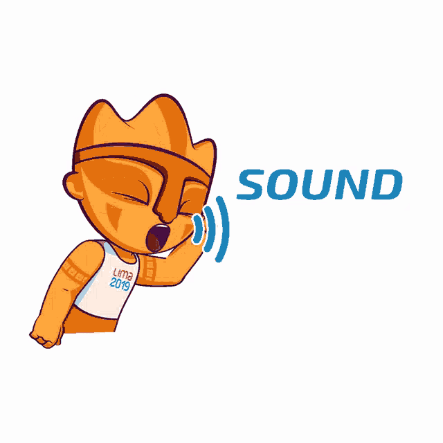 a logo for sound on lima 2015 shows a cartoon character