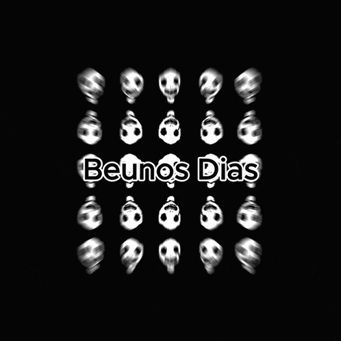a black and white image with the words " beunos dias "