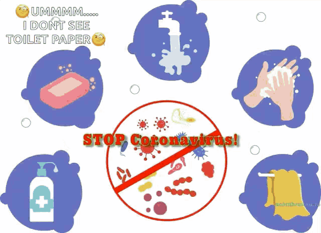 a poster that says ' stop coronavirus ' at the top of it