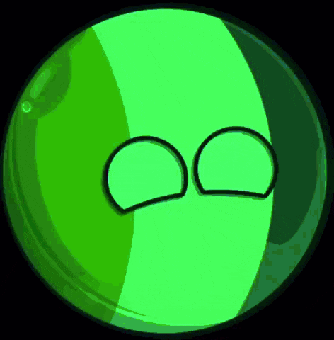 a green circle with two circles on it and a black background