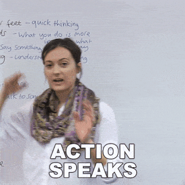 Action Speaks Louder Than Words Jade Joddle GIF - Action Speaks Louder Than Words Jade Joddle Engvid GIFs