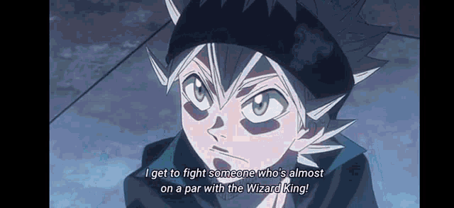 i get to fight someone who 's almost on a par with the wizard king