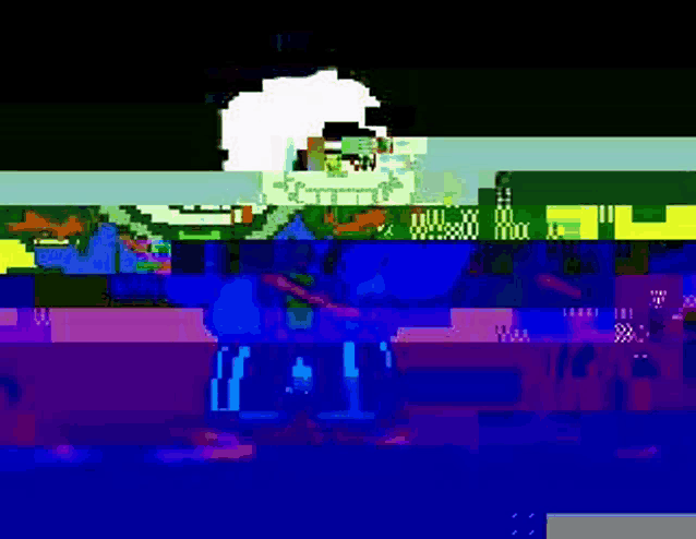 it looks like a pixel art of a person holding a gun in a video game .