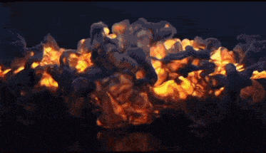 a large explosion with a lot of fire coming out of it